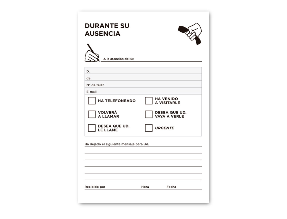 TALONARIO LIDERPAPEL AUSENTES OCTAVO ORIGINAL 103